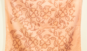 rose pattern on natural dyed scarf